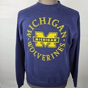 Old Vintage Michigan Wolverines  90s College Crewneck Sweatshirt XL